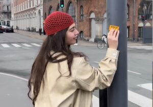 تصرف مفاجئ لممثلة مصرية في كوبنهاغن.. ملصق عن إسرائيل يشعل المنصات