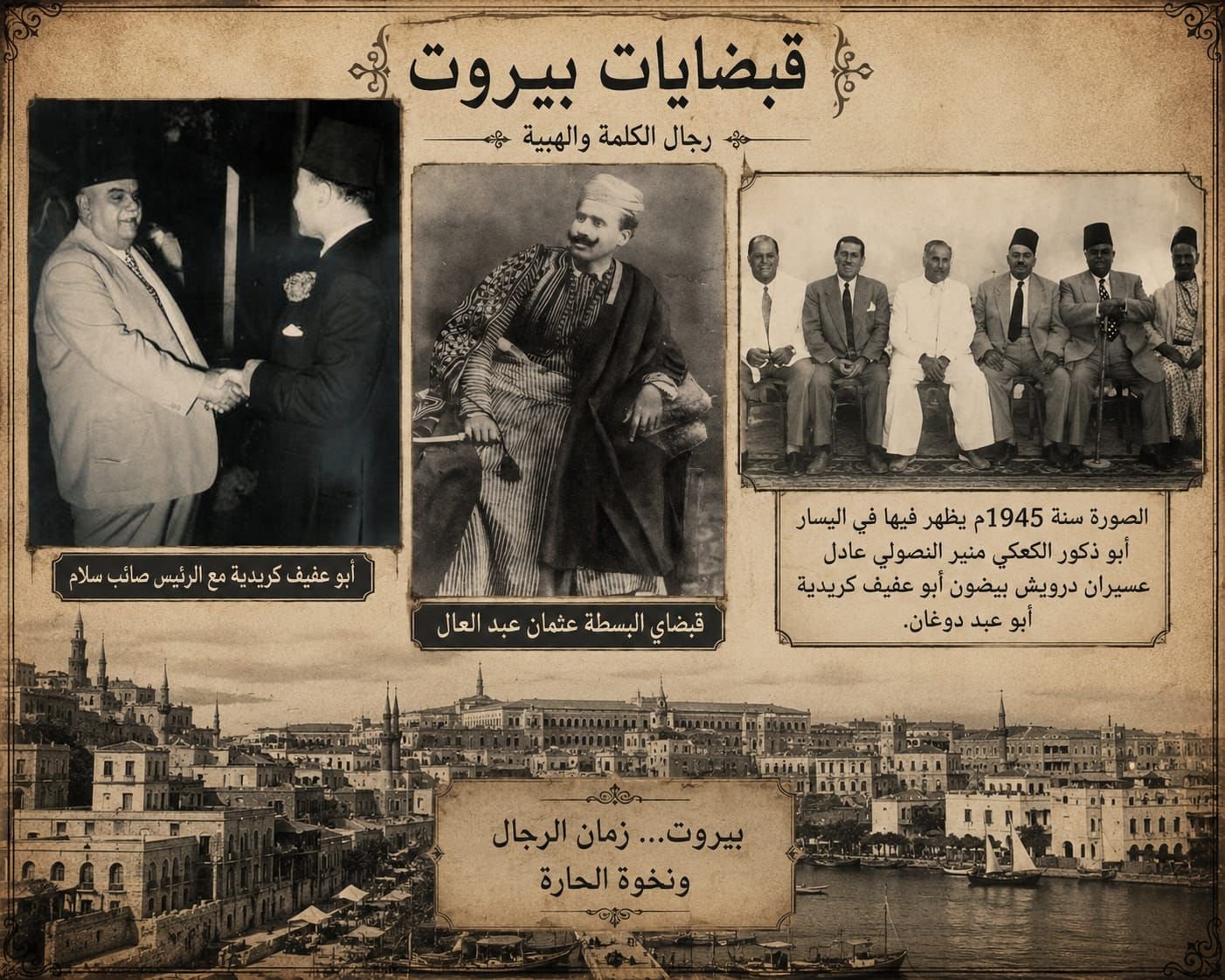 قبضايات بيروت… هيبة ما بتشترى واسم ما بينسى بيروت… زمن الزلم والهيبة